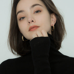 Fashion Explosions European and American Fashion Metal Style Geometry Gap Earrings Large Circle Distinctive Niche All-match Ear Jewelry Women
