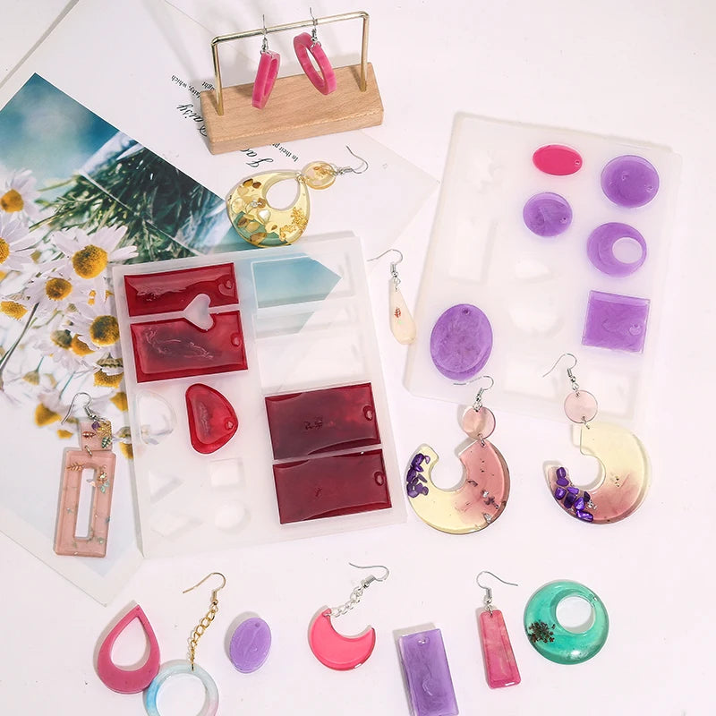 Earring Resin Molds Jewelry Casting Molds Silicone Pendent Epoxy Resin Molds for Women Earrings DIY Jewelry Making Supplies