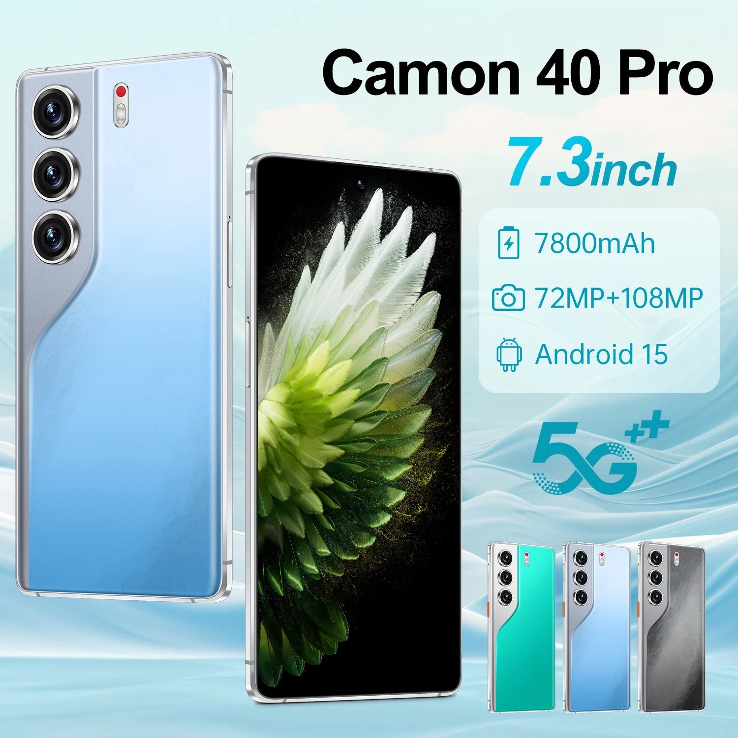 New Arriving Camon 40 Pro 5G Mobile Phone Deca Core 16GB+1TB Android 15 Dual SIM Smartphone