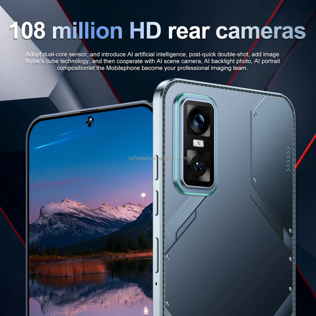 2025 New GT30 Pro Android14 5g Smartphone HD 7.3 Inch Screen Deca Core CPU LTE Cellular Dual Card Mobile Phone