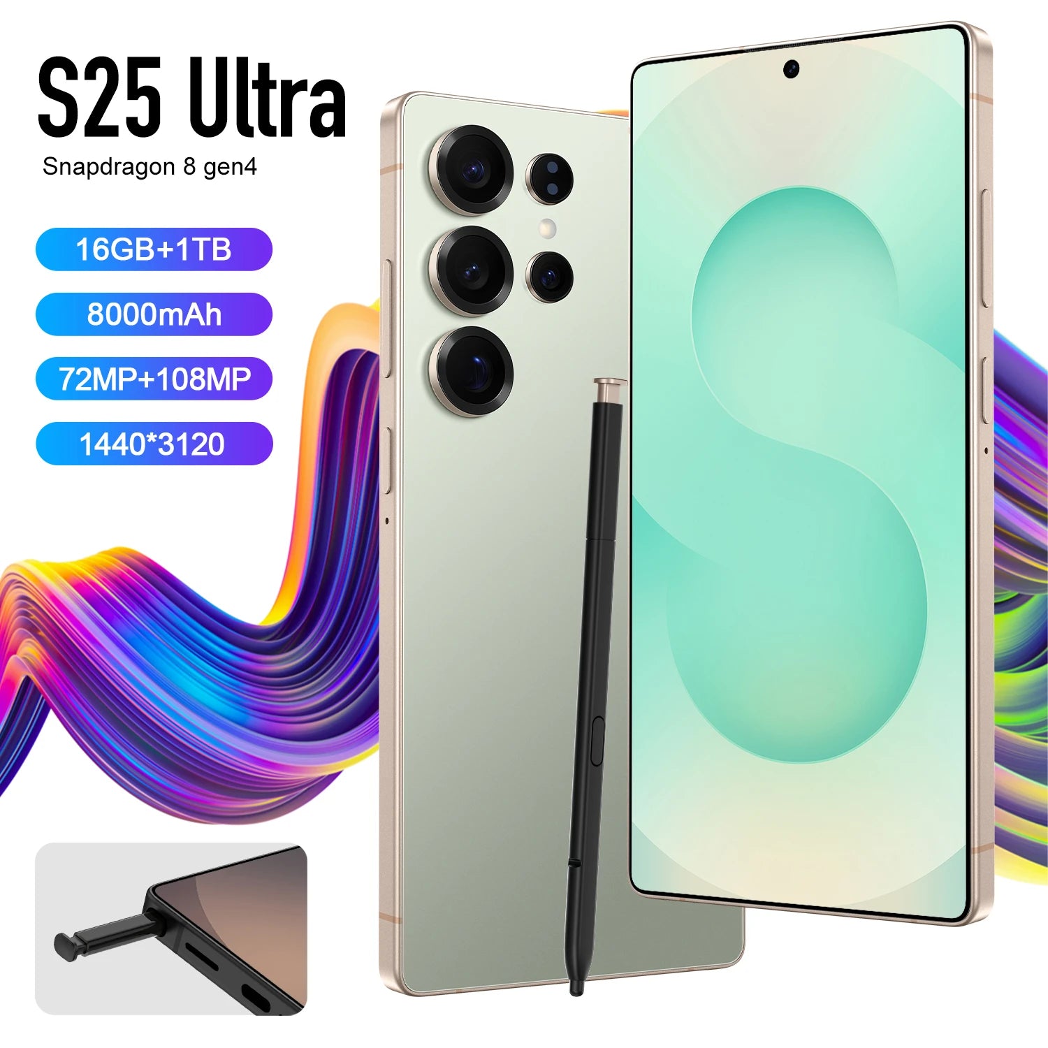 New S25 Ultra 5g Smartphone 7.3 Inch Hd Screen 16gb+1tb 5g Dual Card Mobile Phone Original High Quality Cellphone Version