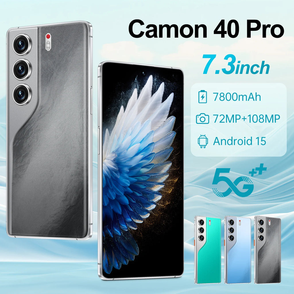 New Arriving Camon 40 Pro 5G Mobile Phone Deca Core 16GB+1TB Android 15 Dual SIM Smartphone