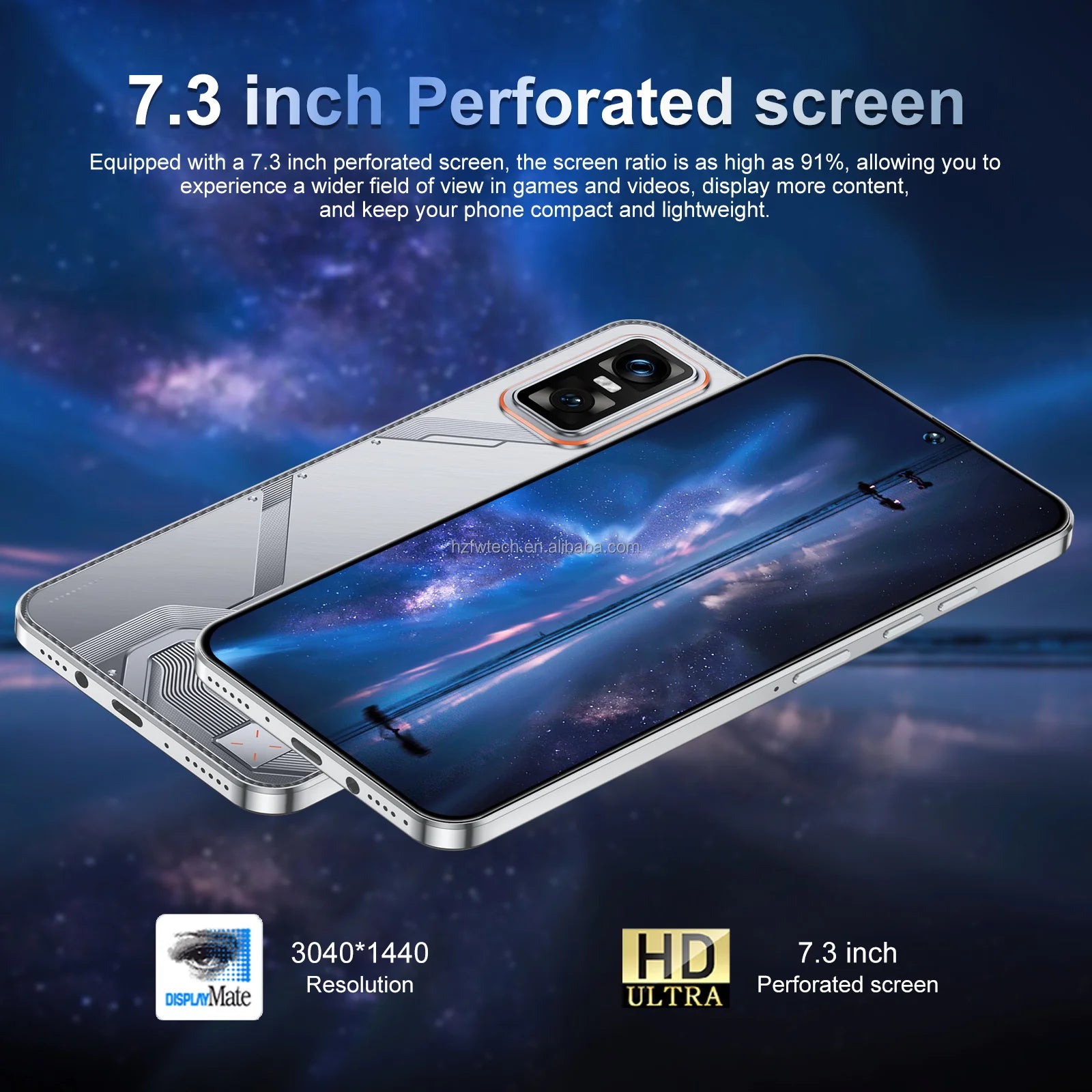 2025 New GT30 Pro Android14 5g Smartphone HD 7.3 Inch Screen Deca Core CPU LTE Cellular Dual Card Mobile Phone