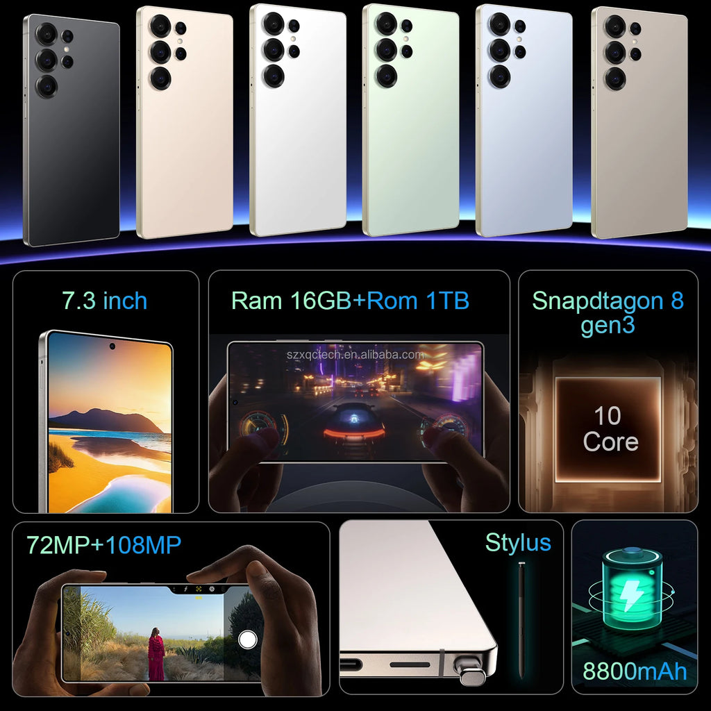 New S25 Ultra 5g Smartphone 7.3 Inch Hd Screen 16gb+1tb 5g Dual Card Mobile Phone Original High Quality Cellphone Version