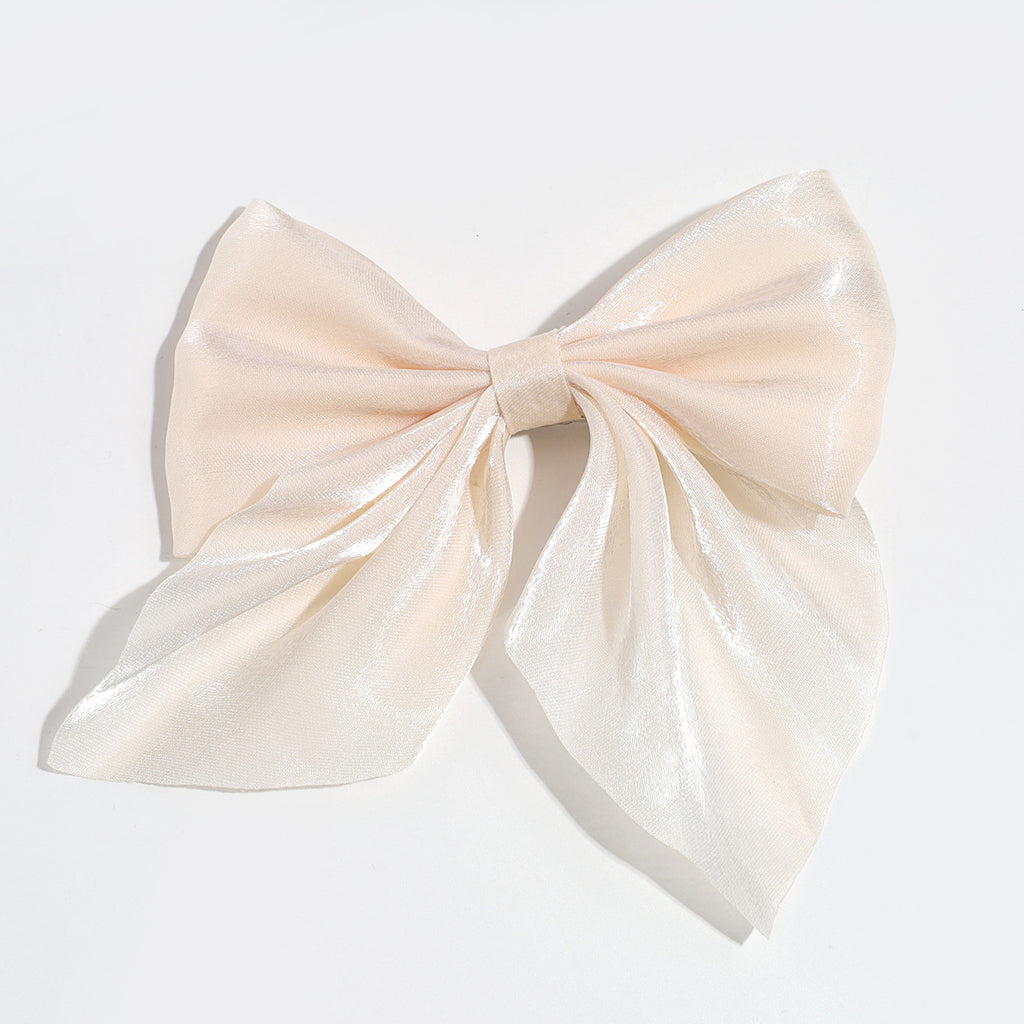 Japanese and Korean Style Elegant Sweet Mesh Bow Pointed Bouth Clip Pontail Decorative Hairpin Elegant Half-Tie Hairpin Hair Accessories