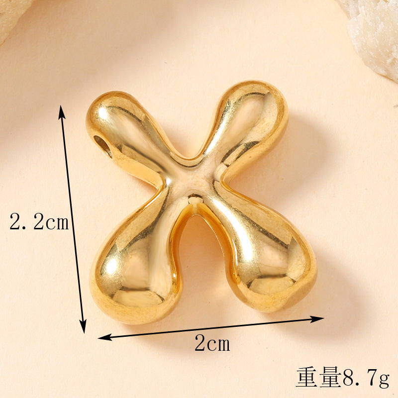 Pendant Single Pendant European and American Fashion Stainless Steel Jewelry Mini Bubble English Letter Pendant DIY Accessories Jewelry