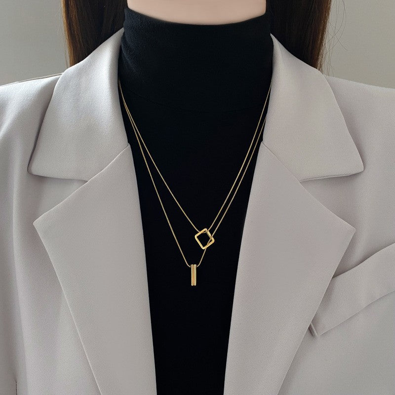 Double-Layer Necklace Women's Sweater Chain