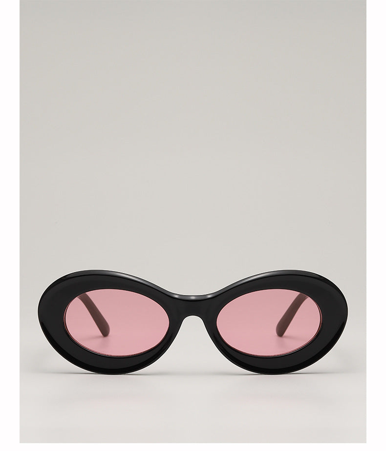 Oleo New Candy Color Small Frame Oval Dopamine Color Sunglasses Travel Party Photo Shade Sunglasses
