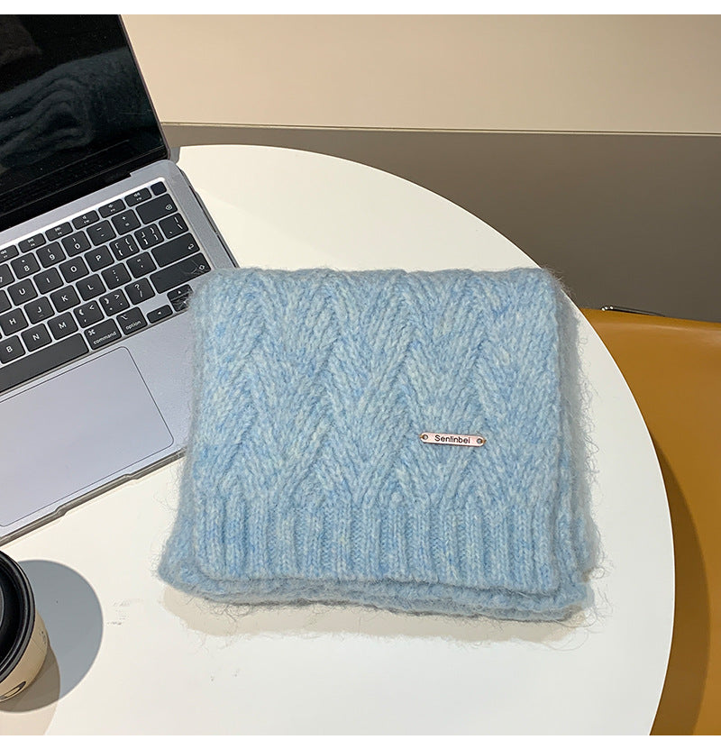 Albaca Alpaca Scarf Women's Winter New Wool Blended Korean Fashionable Student High-grade Knitted Scarf