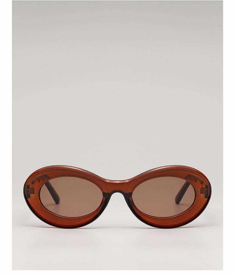 Oleo New Candy Color Small Frame Oval Dopamine Color Sunglasses Travel Party Photo Shade Sunglasses