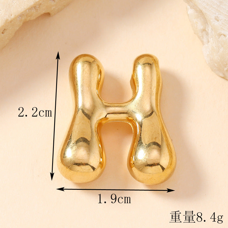 Pendant Single Pendant European and American Fashion Stainless Steel Jewelry Mini Bubble English Letter Pendant DIY Accessories Jewelry