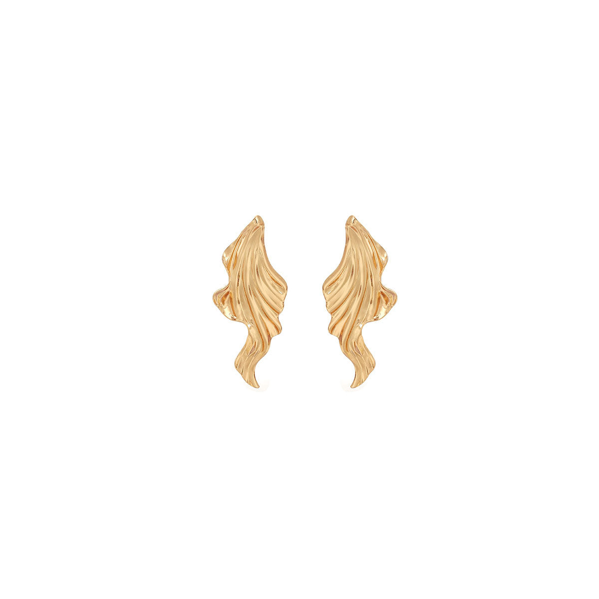 European and American light luxury high-end metal style simple personality earrings women's retro flower pearl hollow love earrings