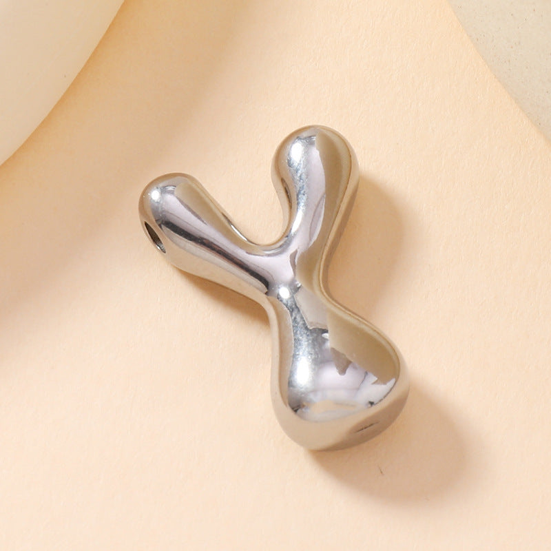 Pendant Single Pendant European and American Fashion Stainless Steel Jewelry Mini Bubble English Letter Pendant DIY Accessories Jewelry