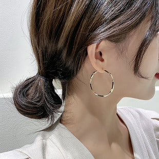 Fashion Explosions European and American Fashion Metal Style Geometry Gap Earrings Large Circle Distinctive Niche All-match Ear Jewelry Women