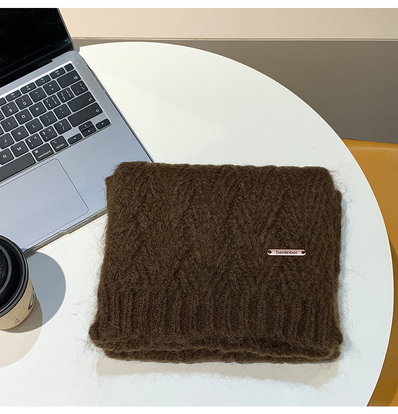 Albaca Alpaca Scarf Women's Winter New Wool Blended Korean Fashionable Student High-grade Knitted Scarf