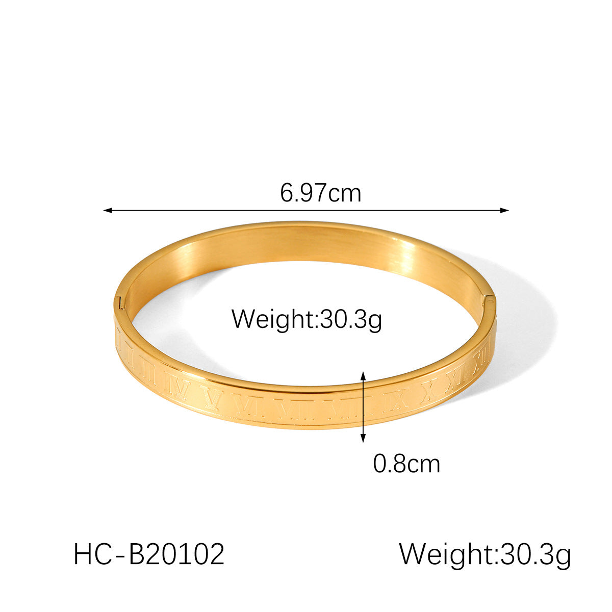 European and American fashion titanium steel Roman numeral buckle bracelet 18k gold ins punk style stainless steel bracelet women's high-end sense