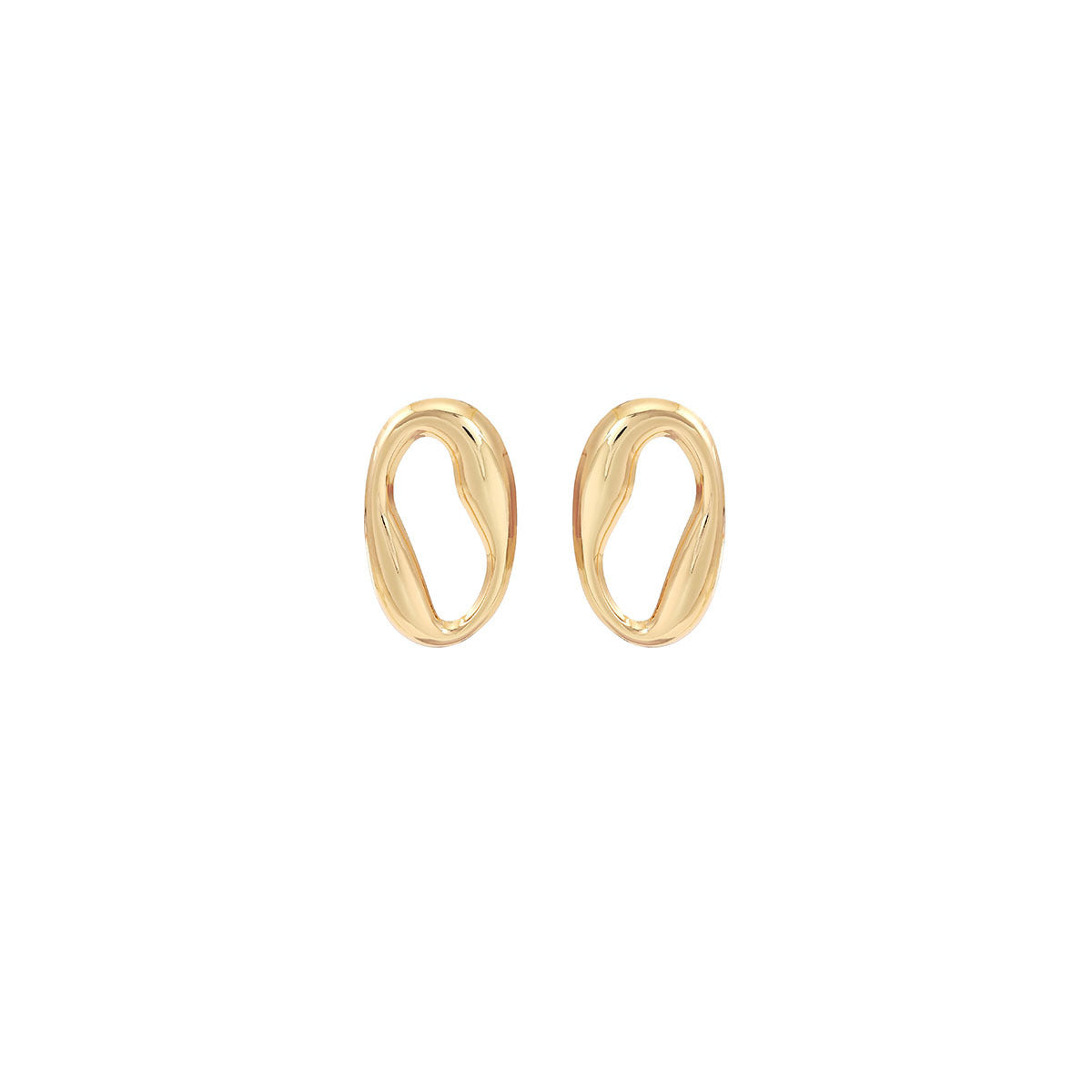 European and American light luxury high-end metal style simple personality earrings women's retro flower pearl hollow love earrings