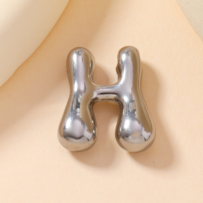 Pendant Single Pendant European and American Fashion Stainless Steel Jewelry Mini Bubble English Letter Pendant DIY Accessories Jewelry