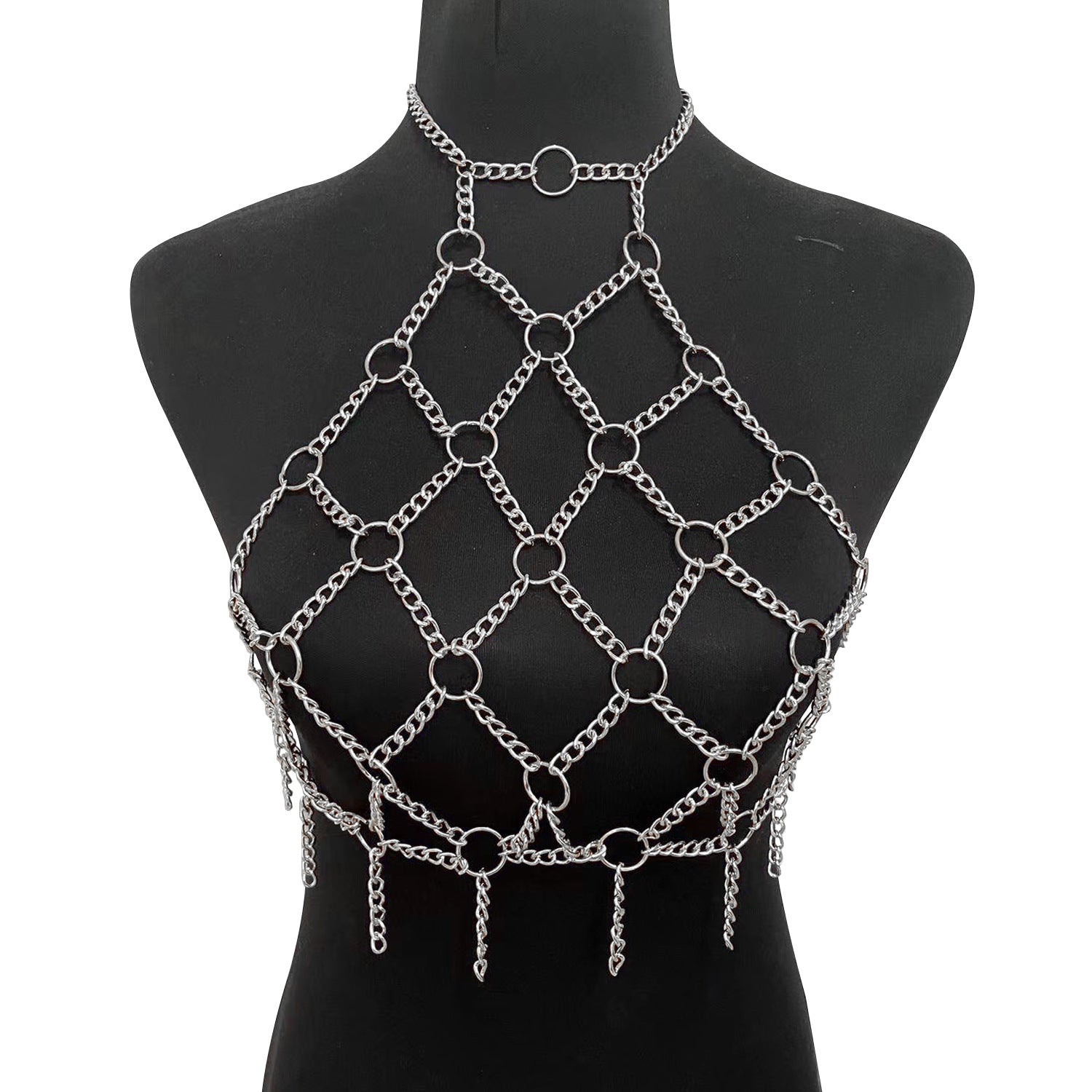 Bamboo such as clothing nightclub fashion hot girl metal ring neck mesh hollow sexy body chain DL0001