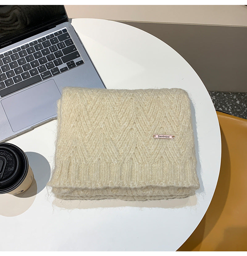 Albaca Alpaca Scarf Women's Winter New Wool Blended Korean Fashionable Student High-grade Knitted Scarf