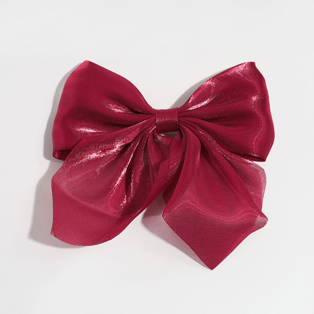 Japanese and Korean Style Elegant Sweet Mesh Bow Pointed Bouth Clip Pontail Decorative Hairpin Elegant Half-Tie Hairpin Hair Accessories