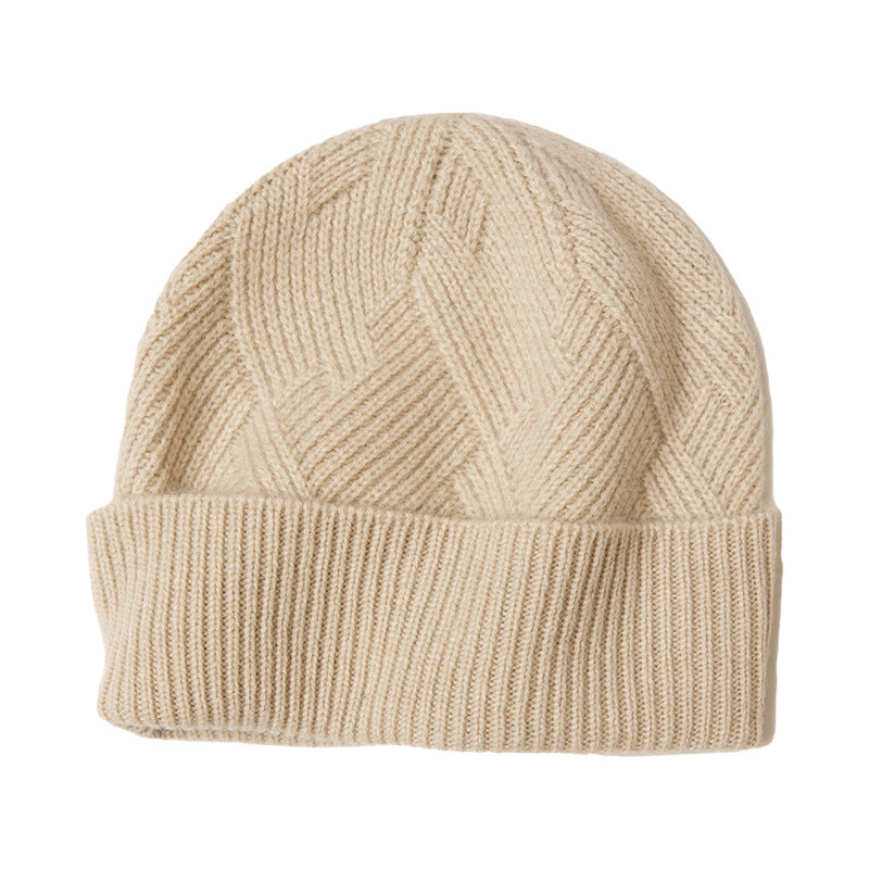 Consaini New 100 Pure Cashmere Hat All-match Middle-aged and Young European and American Knitted Hat Amazon Warm Ear Protection Hat