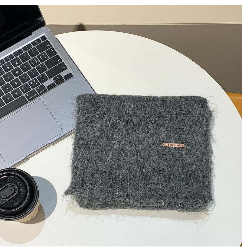 Albaca Alpaca Scarf Women's Winter New Wool Blended Korean Fashionable Student High-grade Knitted Scarf