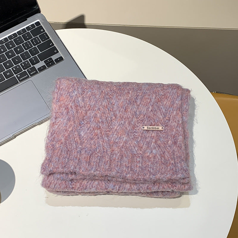 Albaca Alpaca Scarf Women's Winter New Wool Blended Korean Fashionable Student High-grade Knitted Scarf