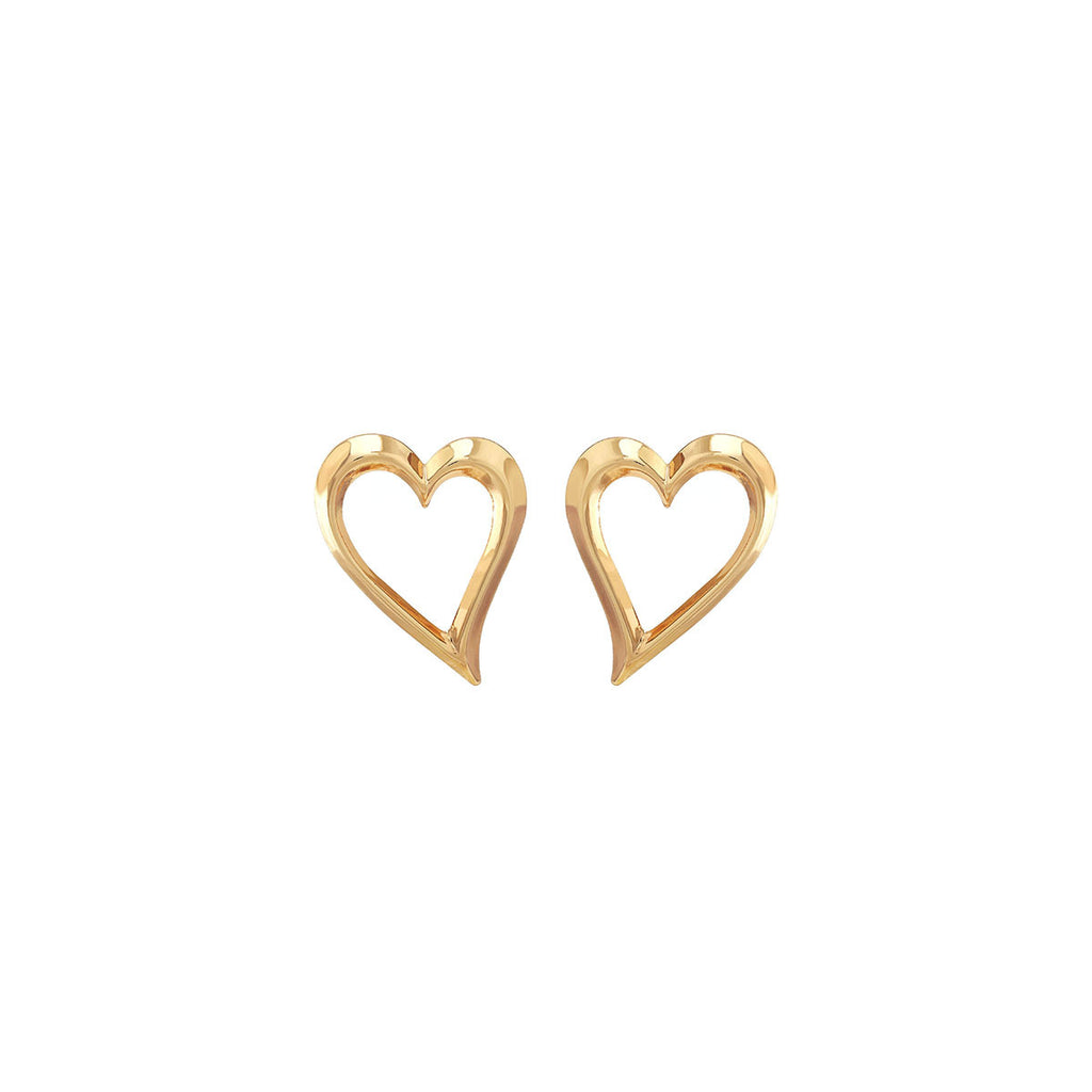 European and American light luxury high-end metal style simple personality earrings women's retro flower pearl hollow love earrings