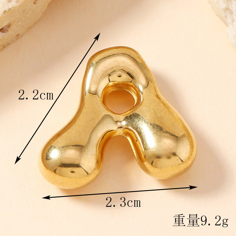Pendant Single Pendant European and American Fashion Stainless Steel Jewelry Mini Bubble English Letter Pendant DIY Accessories Jewelry