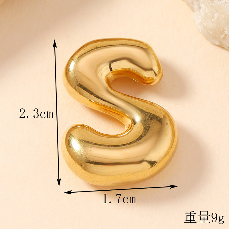Pendant Single Pendant European and American Fashion Stainless Steel Jewelry Mini Bubble English Letter Pendant DIY Accessories Jewelry