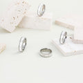 Cross-border plain ring stainless steel ring rectangular zircon ring titanium steel diamond lovers ring jewelry wholesale