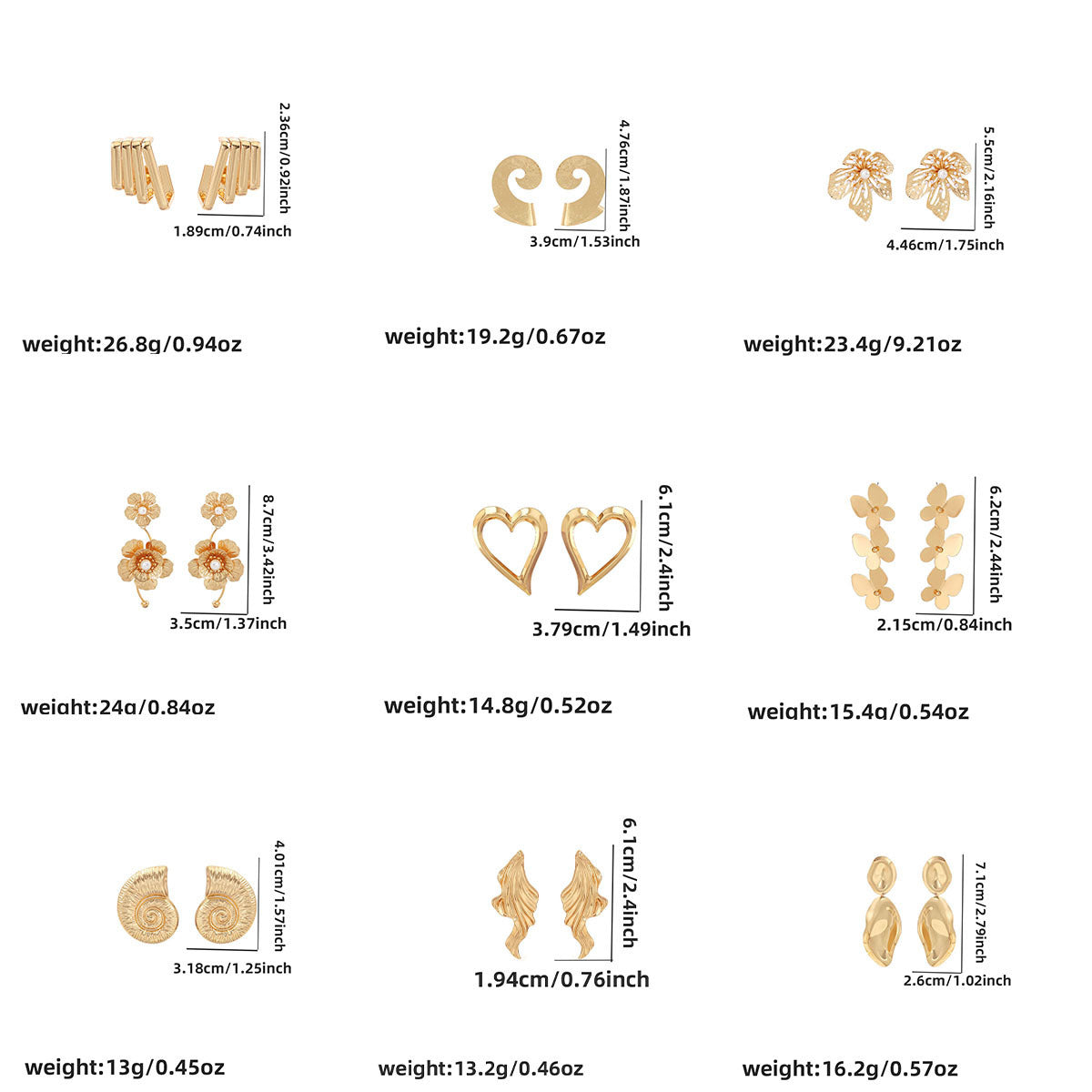 European and American light luxury high-end metal style simple personality earrings women's retro flower pearl hollow love earrings