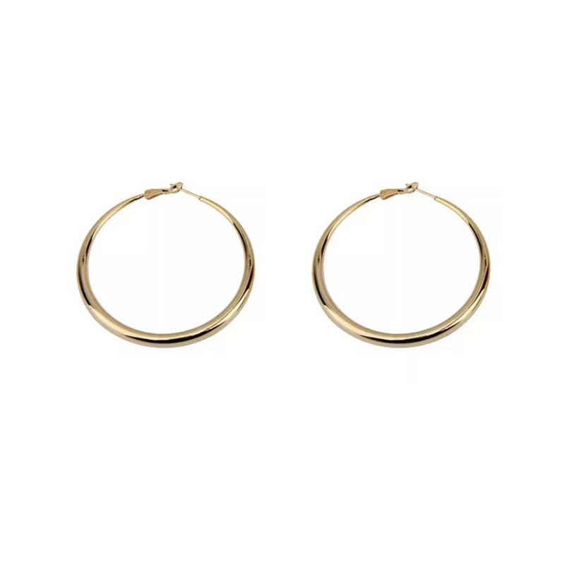 Fashion Explosions European and American Fashion Metal Style Geometry Gap Earrings Large Circle Distinctive Niche All-match Ear Jewelry Women