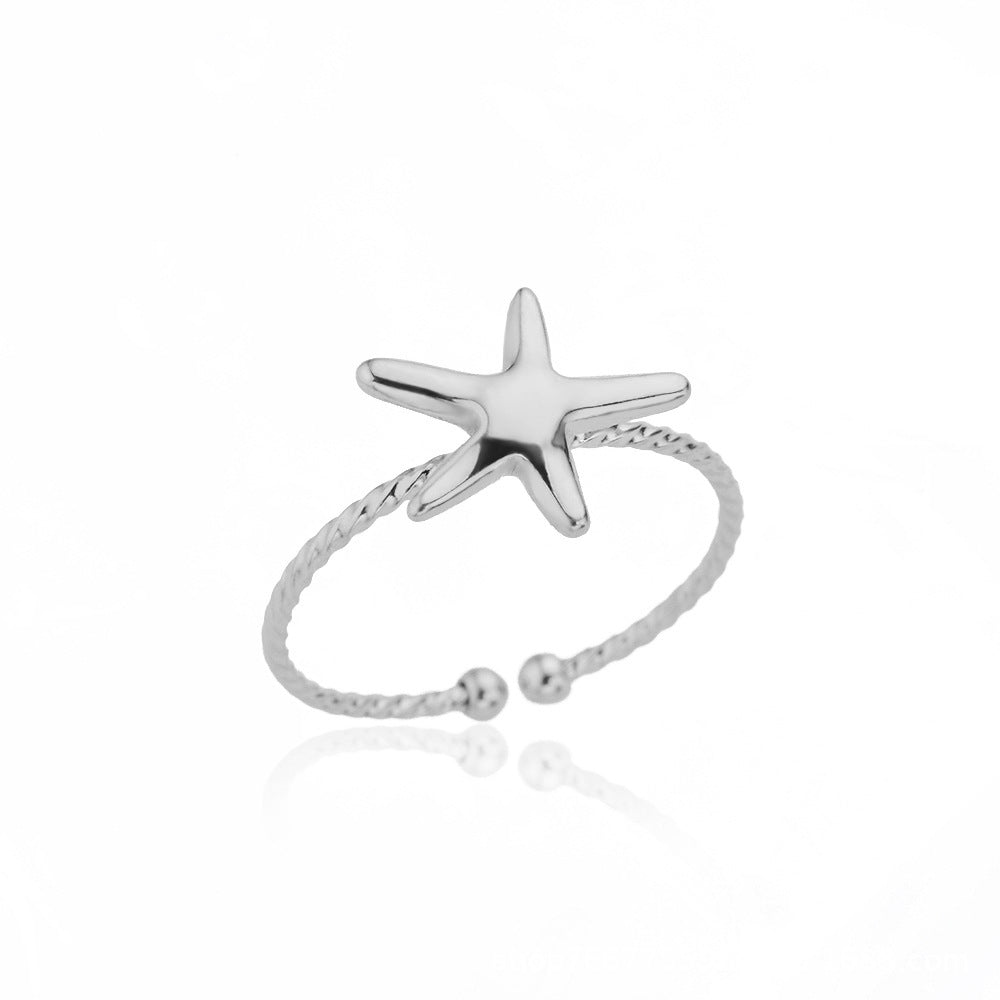 Cross-border stainless steel ring adjustable geometric ring 18k