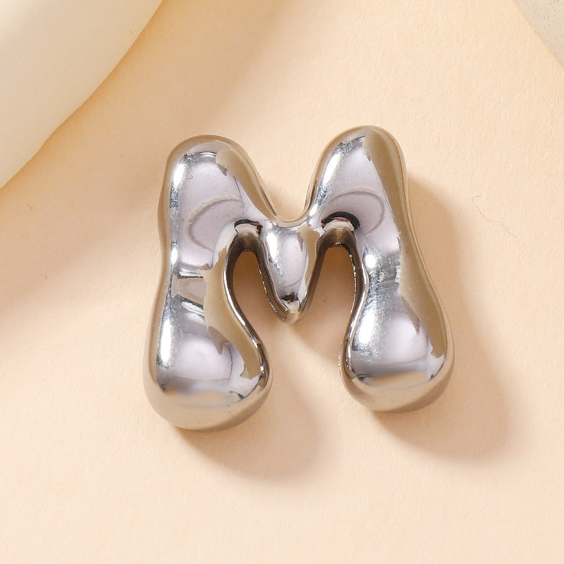 Pendant Single Pendant European and American Fashion Stainless Steel Jewelry Mini Bubble English Letter Pendant DIY Accessories Jewelry