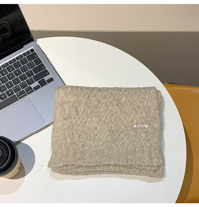 Albaca Alpaca Scarf Women's Winter New Wool Blended Korean Fashionable Student High-grade Knitted Scarf