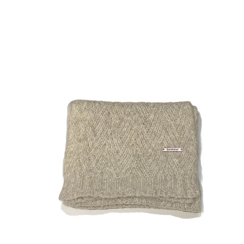Albaca Alpaca Scarf Women's Winter New Wool Blended Korean Fashionable Student High-grade Knitted Scarf