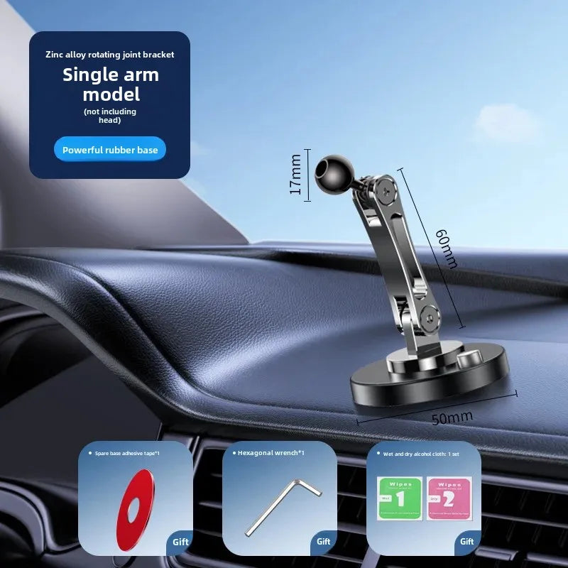 Car Bracket base 17mm ball head base 360-degree rotating adhesive type with different Chuck mobile phone holder