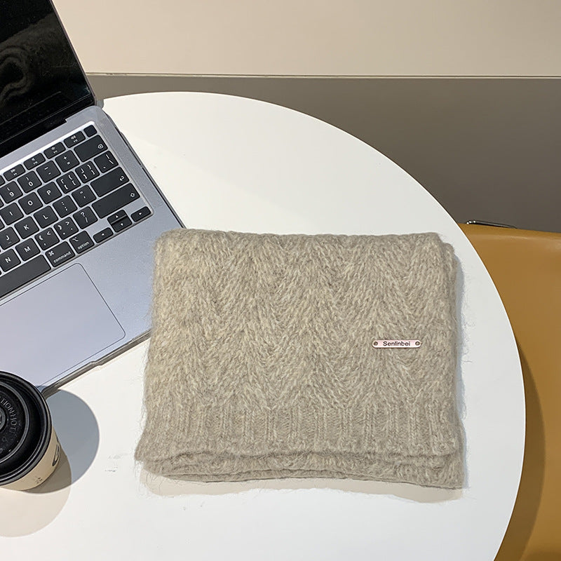 Albaca Alpaca Scarf Women's Winter New Wool Blended Korean Fashionable Student High-grade Knitted Scarf