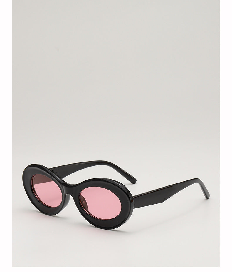 Oleo New Candy Color Small Frame Oval Dopamine Color Sunglasses Travel Party Photo Shade Sunglasses