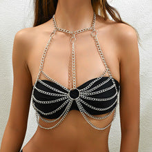 Bamboo such as clothing nightclub fashion hot girl metal ring neck mesh hollow sexy body chain DL0001