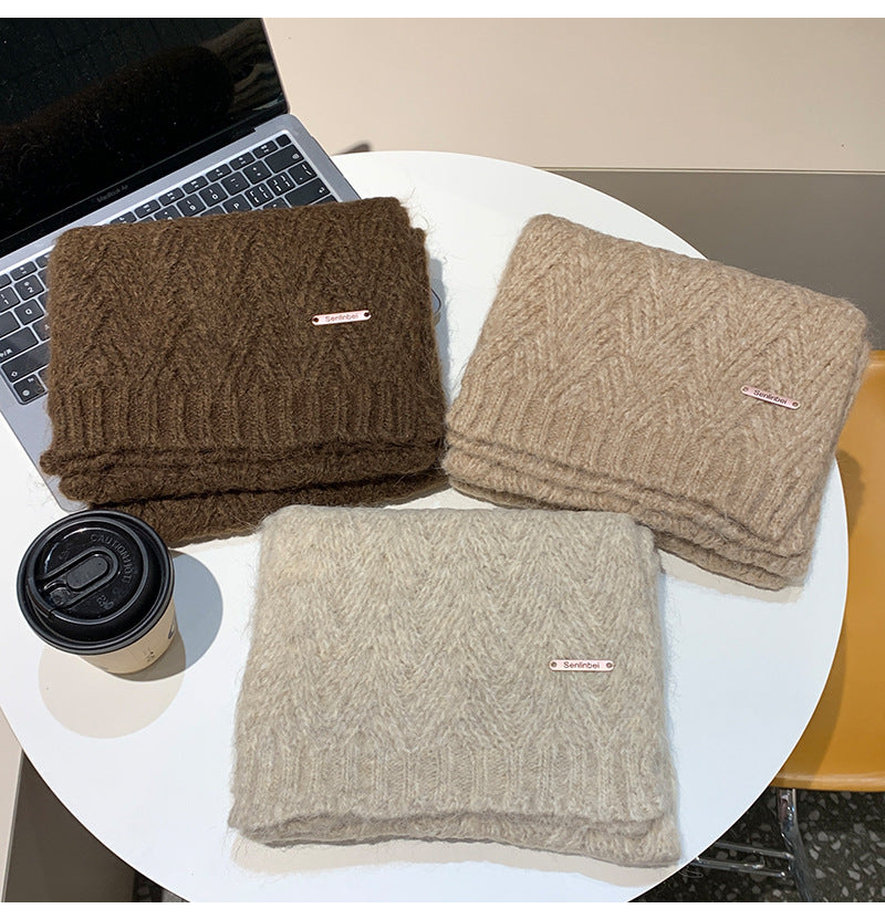 Albaca Alpaca Scarf Women's Winter New Wool Blended Korean Fashionable Student High-grade Knitted Scarf