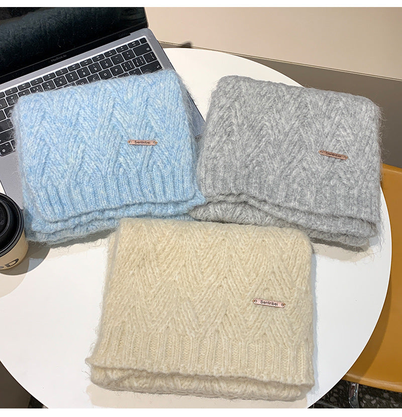 Albaca Alpaca Scarf Women's Winter New Wool Blended Korean Fashionable Student High-grade Knitted Scarf