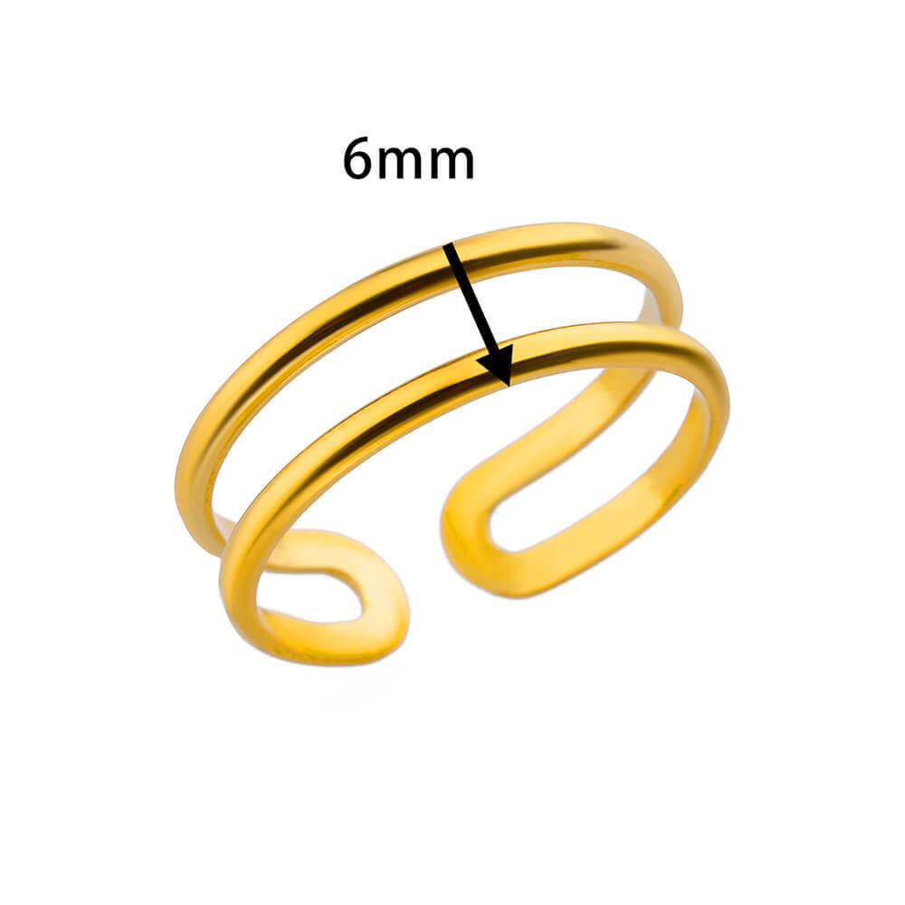 Cross-border stainless steel ring adjustable geometric ring 18k