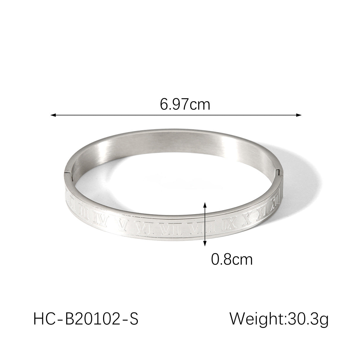 European and American fashion titanium steel Roman numeral buckle bracelet 18k gold ins punk style stainless steel bracelet women's high-end sense