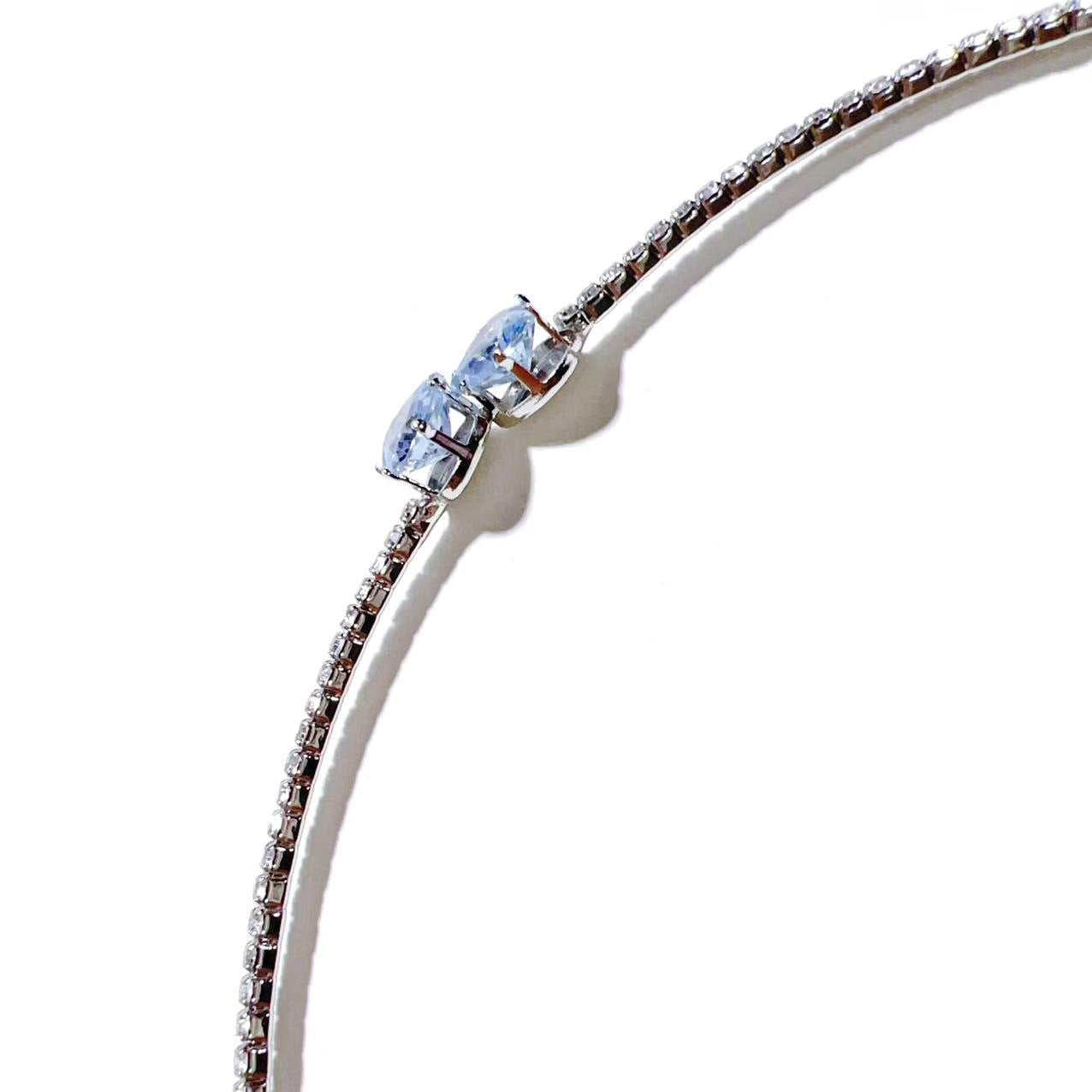 European and American design ins style double-layer collar handmade banquet jewelry full of diamond love zircon neck chain necklace