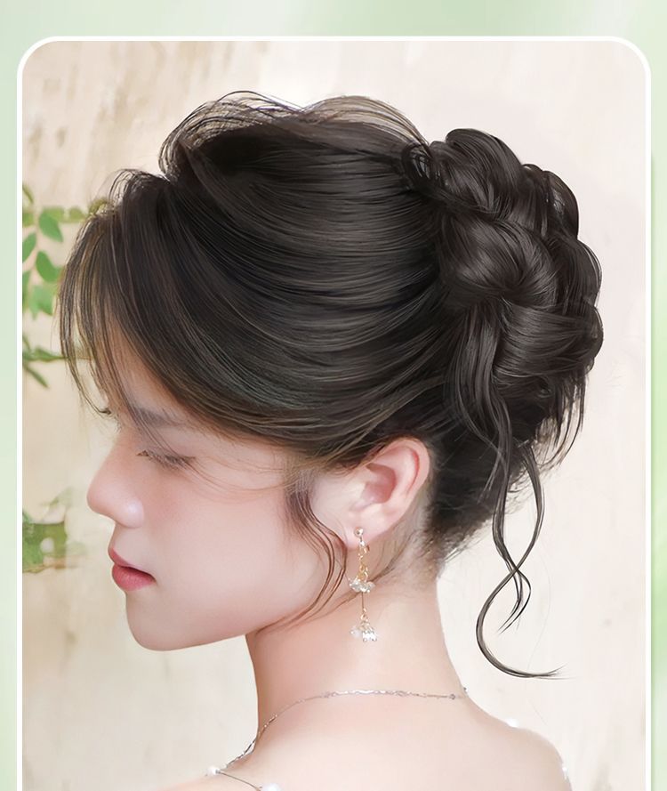 Dirty Flower Bud Wig Grab Disc Hair Ball Head Artifact Simulation Hair Internet Red High Cranial Top New Chinese Style Wig Ring