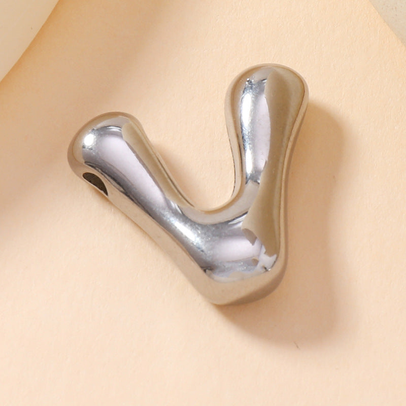 Pendant Single Pendant European and American Fashion Stainless Steel Jewelry Mini Bubble English Letter Pendant DIY Accessories Jewelry