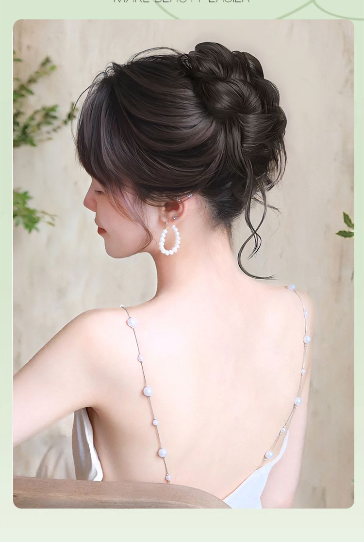 Dirty Flower Bud Wig Grab Disc Hair Ball Head Artifact Simulation Hair Internet Red High Cranial Top New Chinese Style Wig Ring